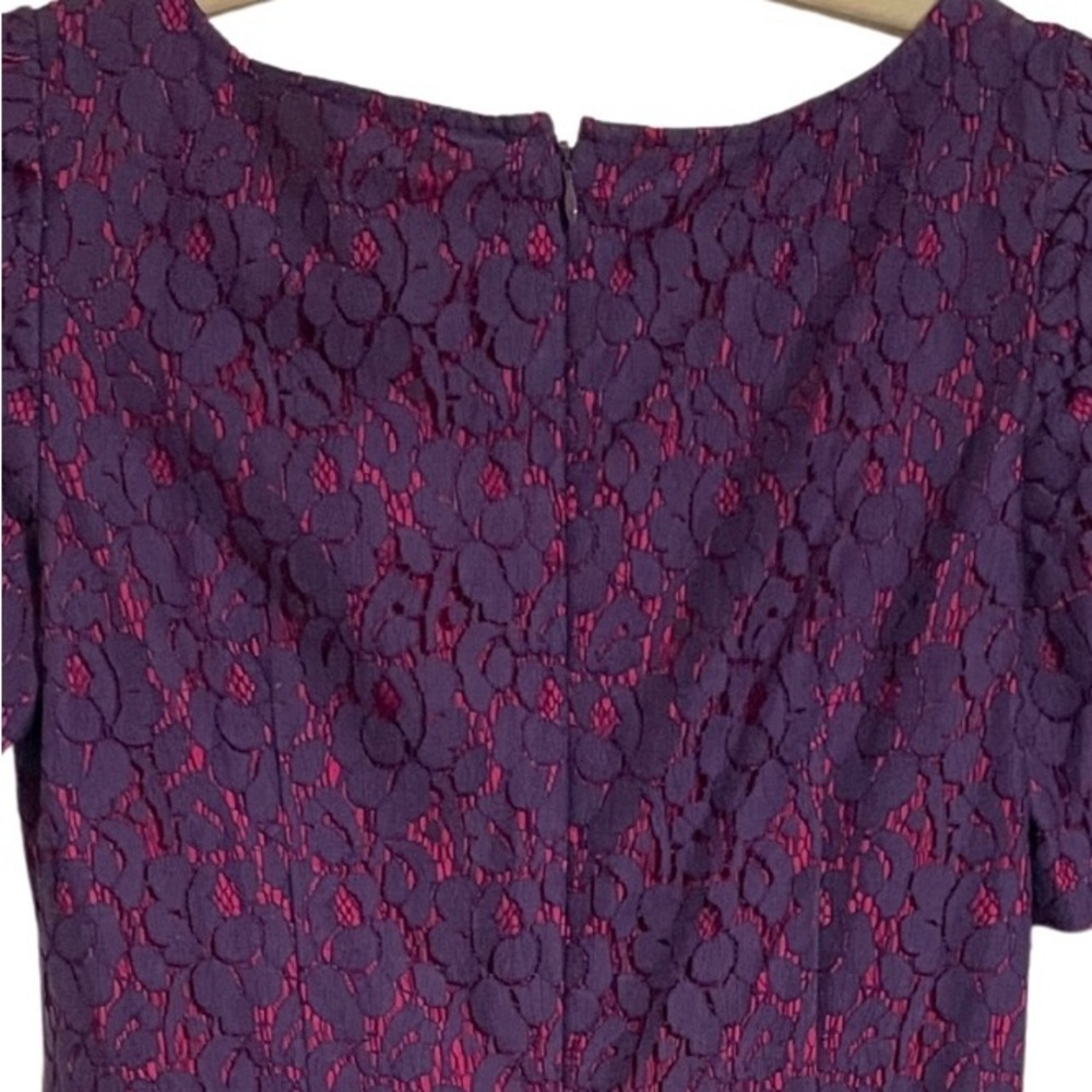 Adrianna Papell Elegant Purple Lace Dress Size 6 - Picture 4 of 11